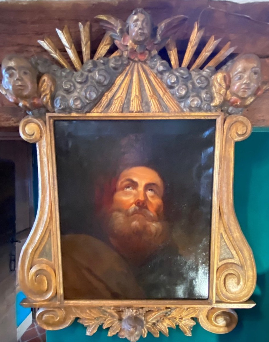Portrait Of A Saint, Signed, 19th Century-photo-1
