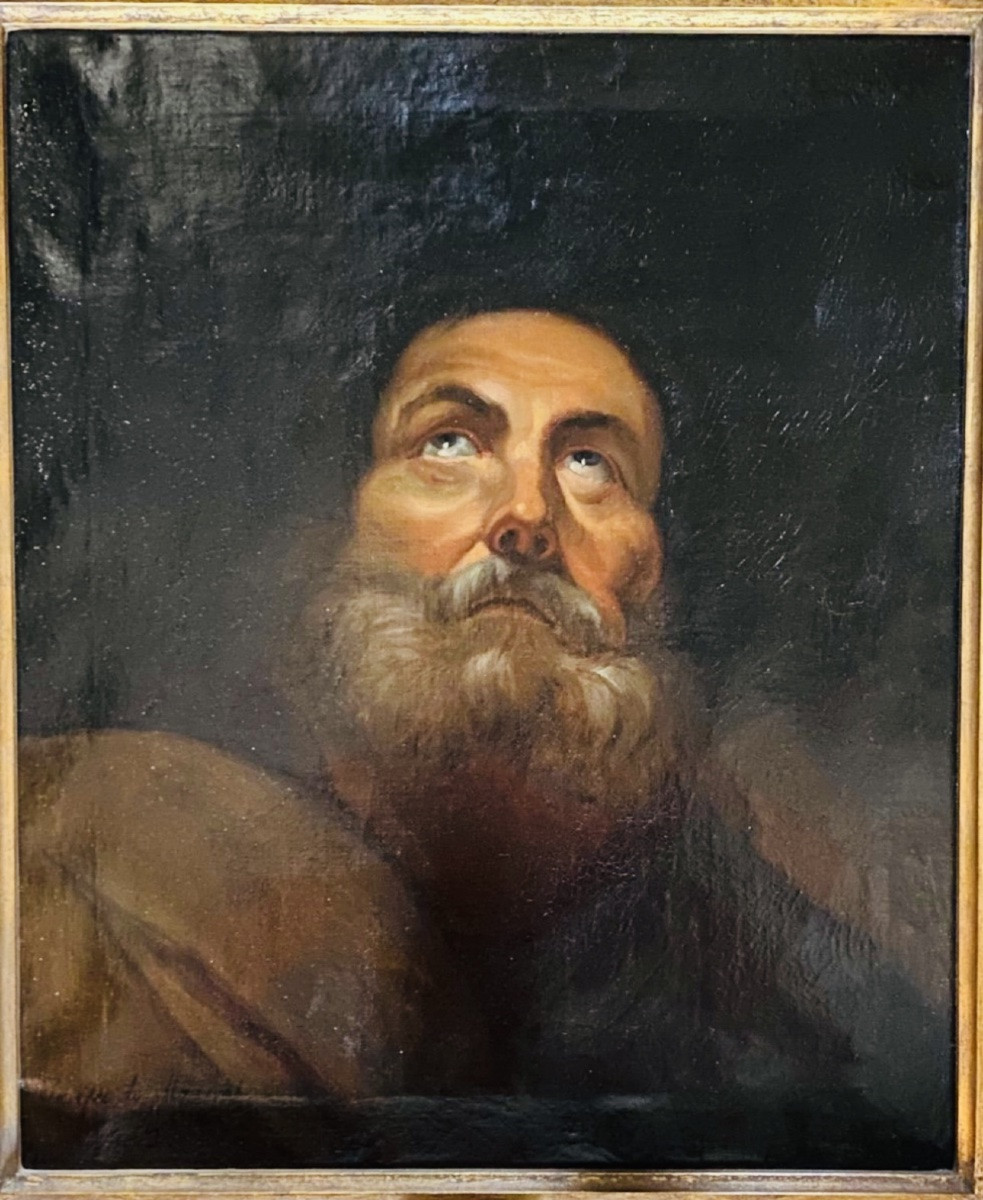 Portrait Of A Saint, Signed, 19th Century-photo-2
