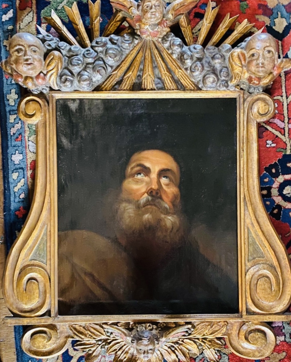 Portrait Of A Saint, Signed, 19th Century-photo-3