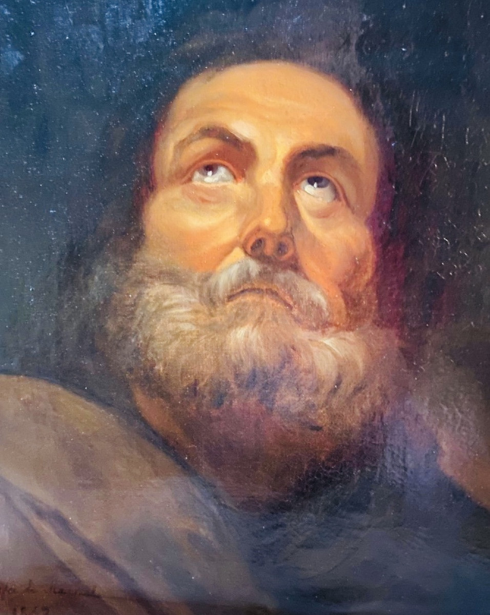 Portrait Of A Saint, Signed, 19th Century-photo-4