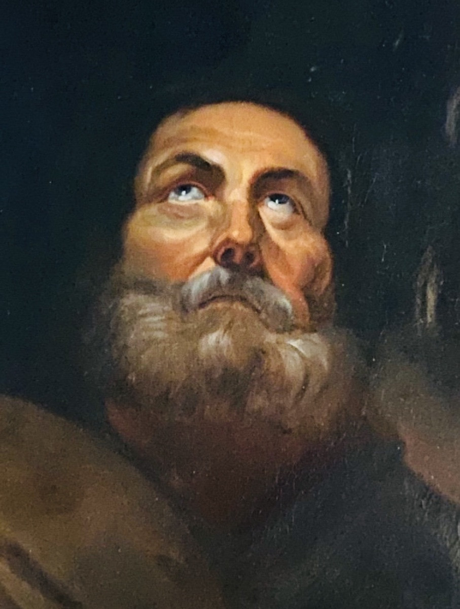 Portrait Of A Saint, Signed, 19th Century-photo-7