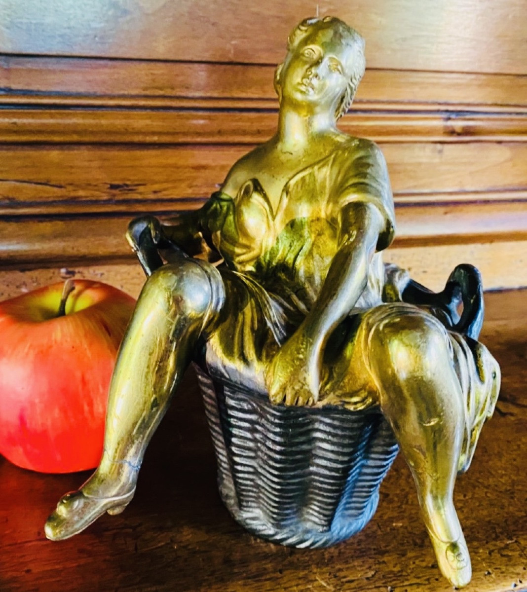 Curiosa, Erotic Bronze Of A Laundress, Mrs. Sans Gêne, 19th Century-photo-4