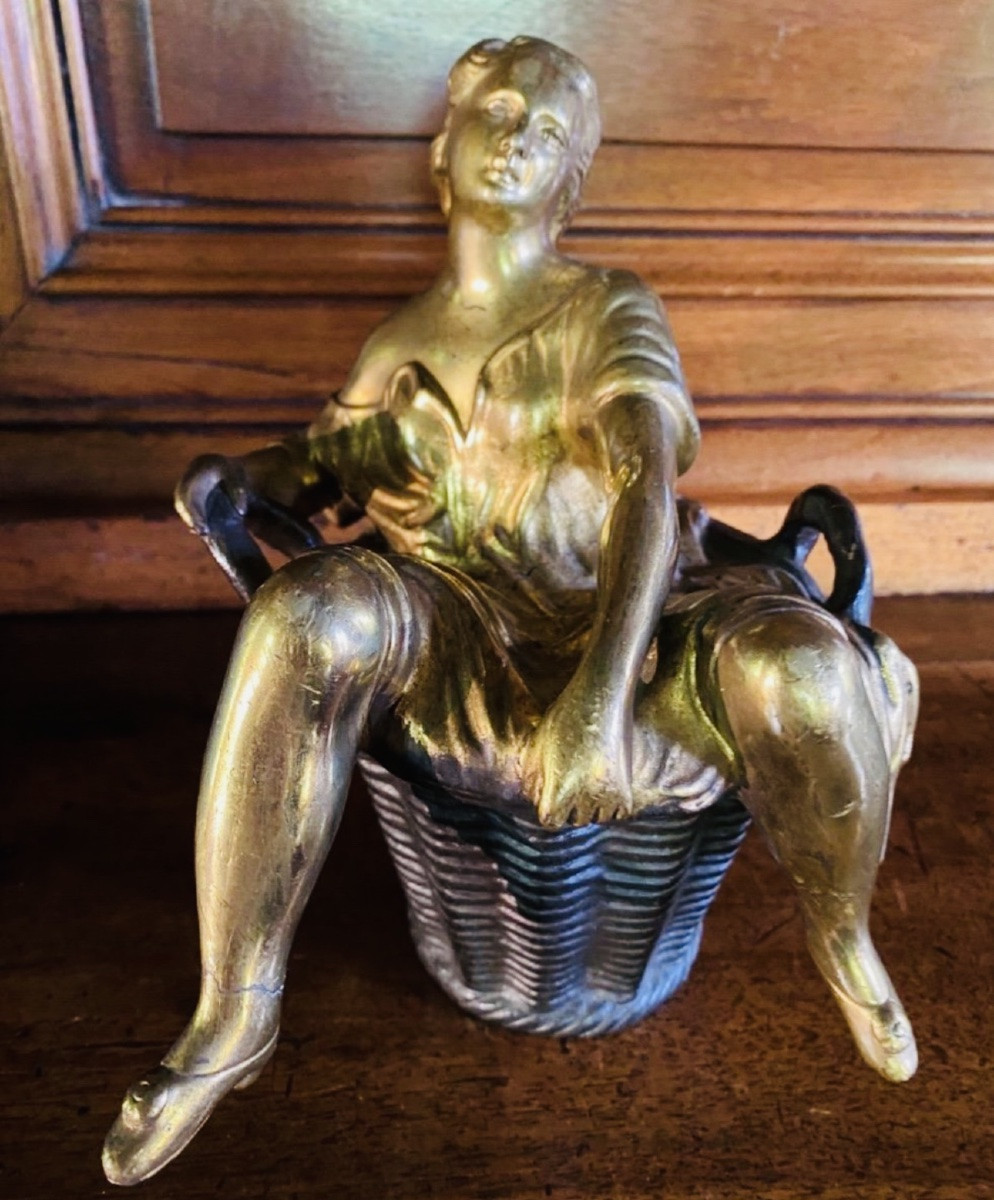 Curiosa, Erotic Bronze Of A Laundress, Mrs. Sans Gêne, 19th Century-photo-2