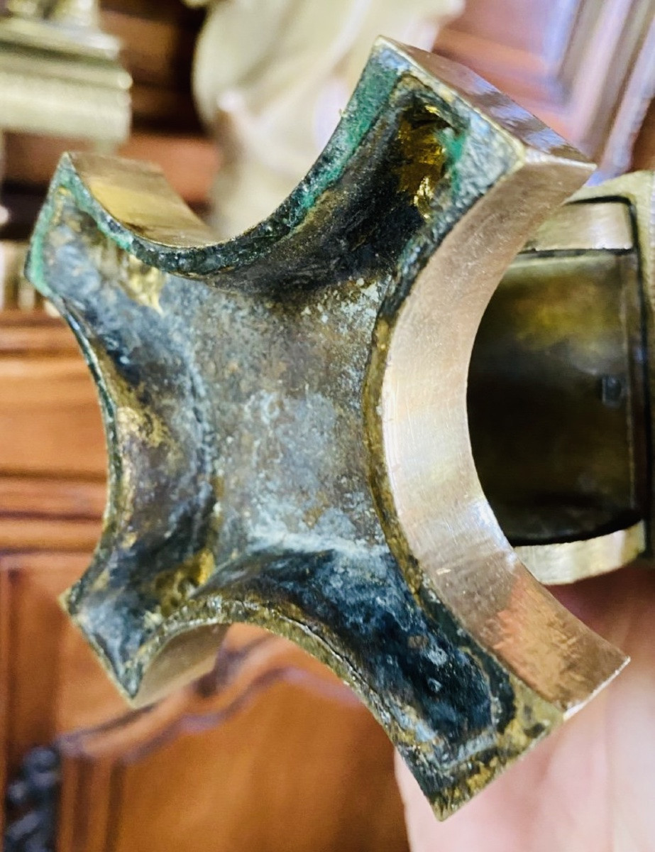 Putti Aux Cors De Chasse, Bougeoirs En Bronze Fin Du XIX Eme Siècle-photo-8