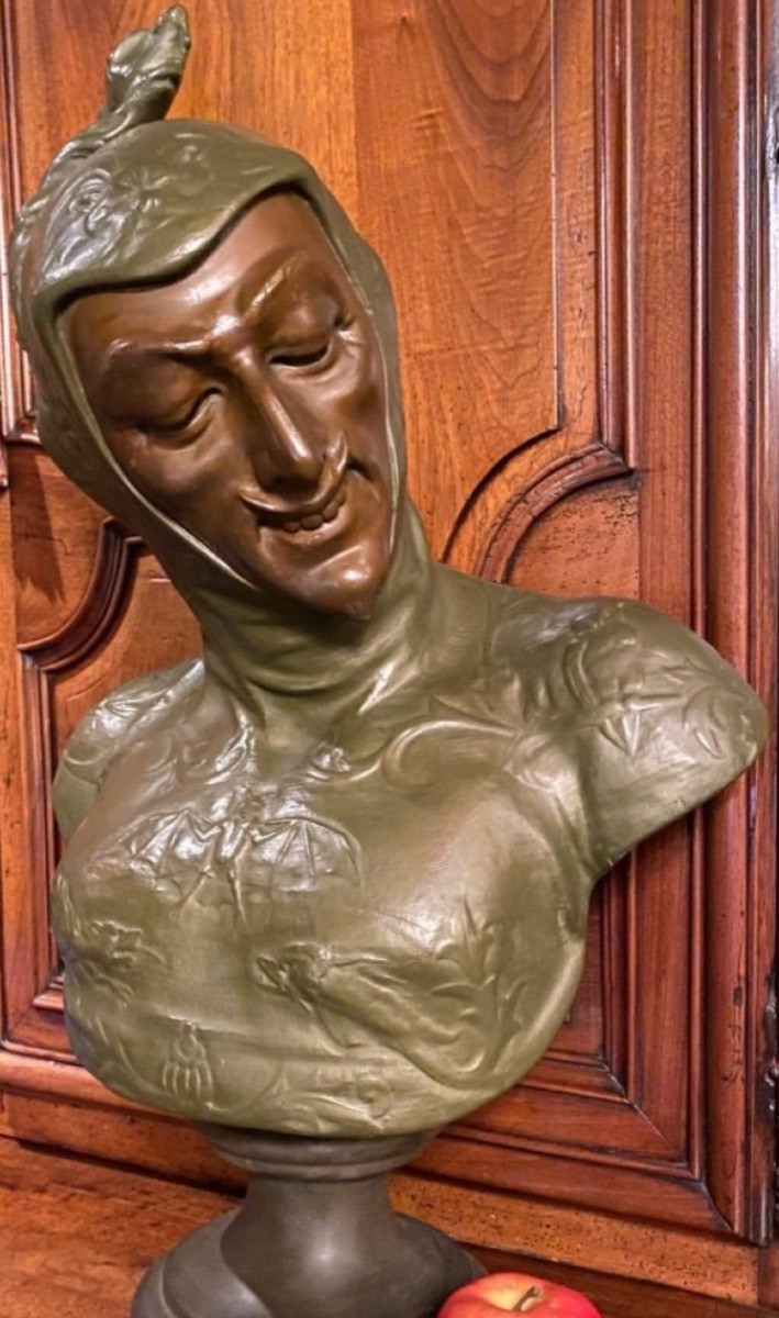 Méphistophélès, Grand Buste Signé Lecorney Vers 1884-photo-2