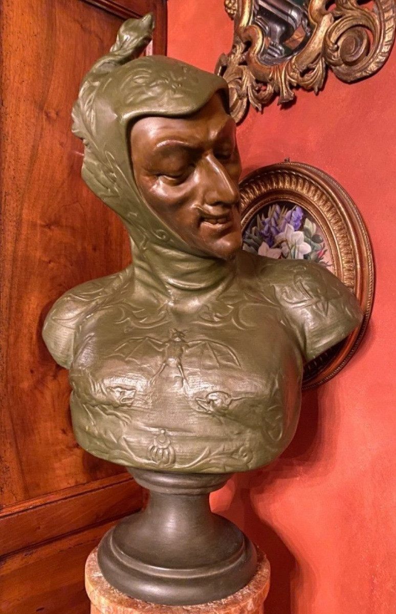 Méphistophélès, Grand Buste Signé Lecorney Vers 1884-photo-3