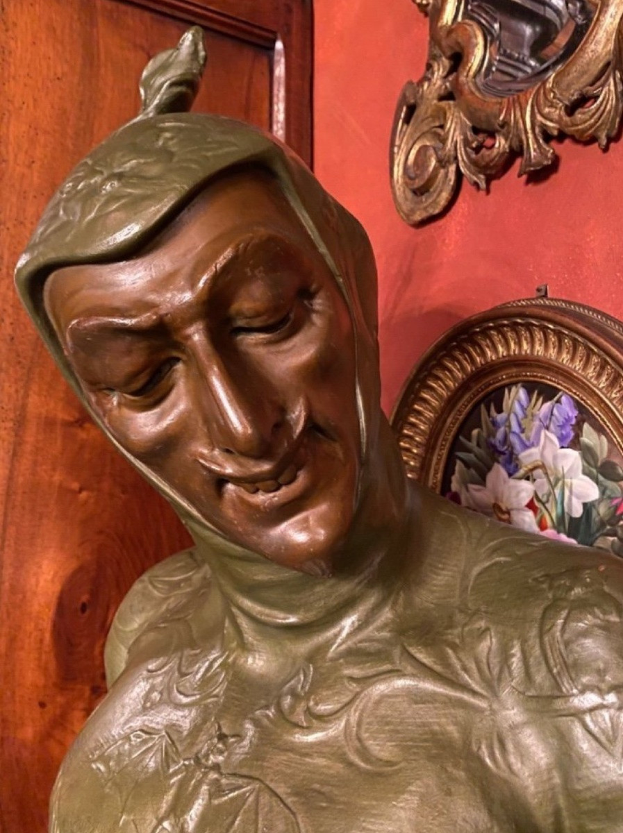 Méphistophélès, Grand Buste Signé Lecorney Vers 1884-photo-1