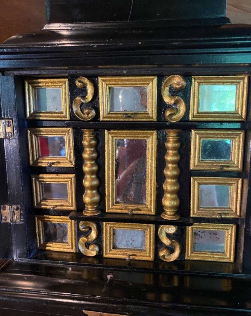 Cabinet Italien Miniature Aux Miroirs, Diminutif Du XIX Eme Siècle-photo-1