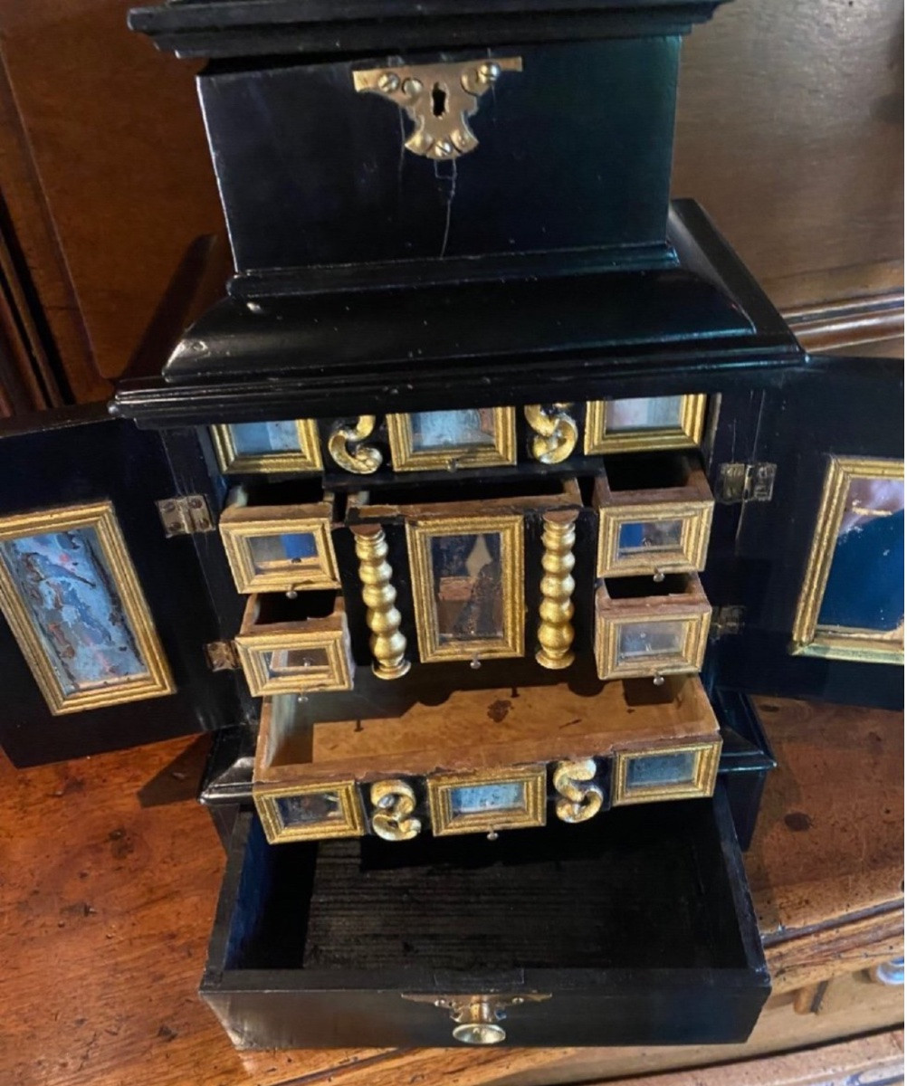 Cabinet Italien Miniature Aux Miroirs, Diminutif Du XIX Eme Siècle-photo-7