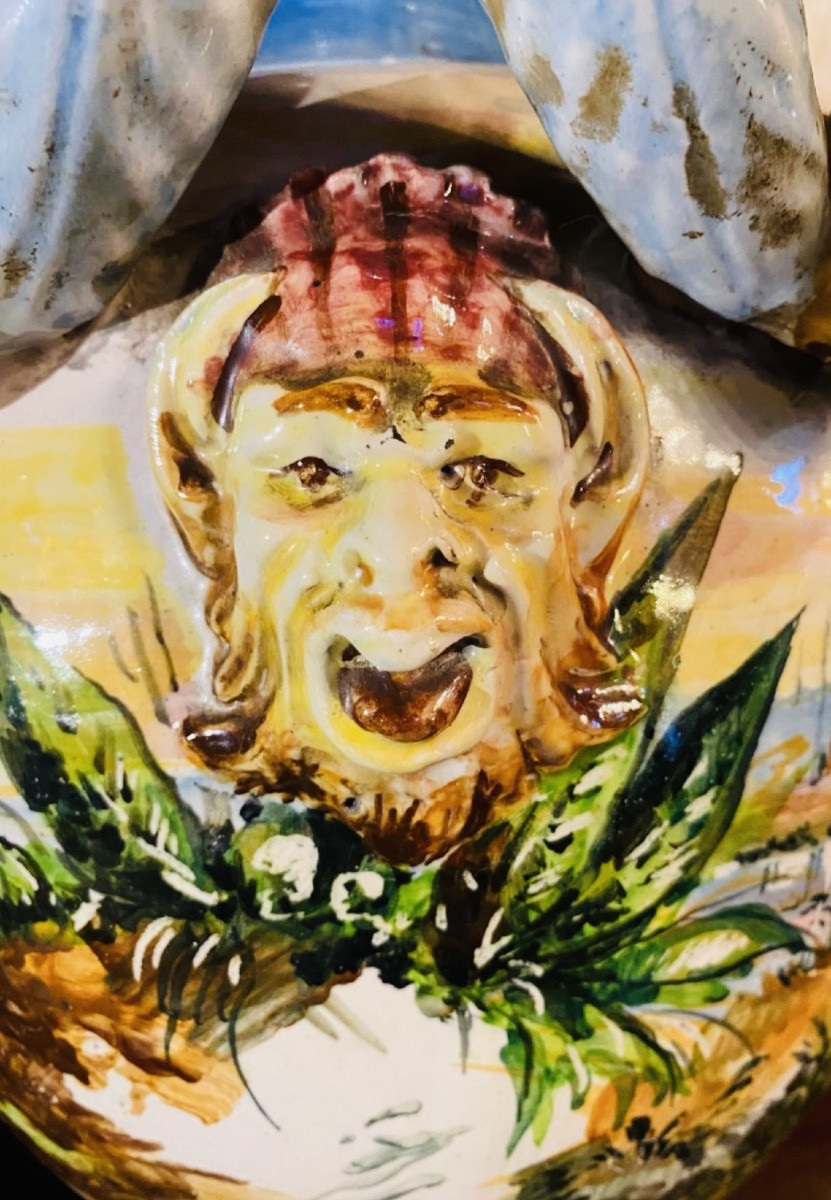 Imposant Vase En Majolique Italienne de style renaissance et datant Du XIX Eme Siècle "-photo-4