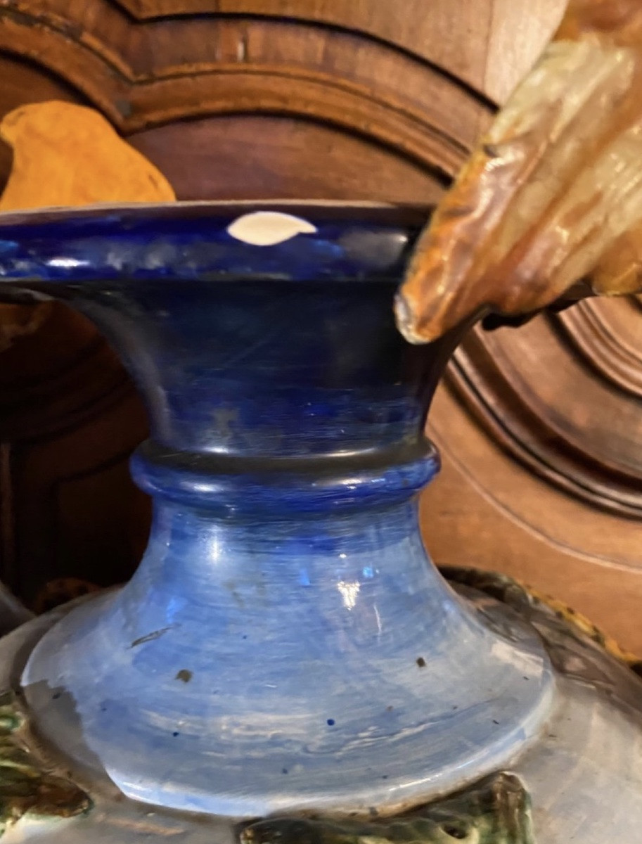 Imposant Vase En Majolique Italienne de style renaissance et datant Du XIX Eme Siècle "-photo-6