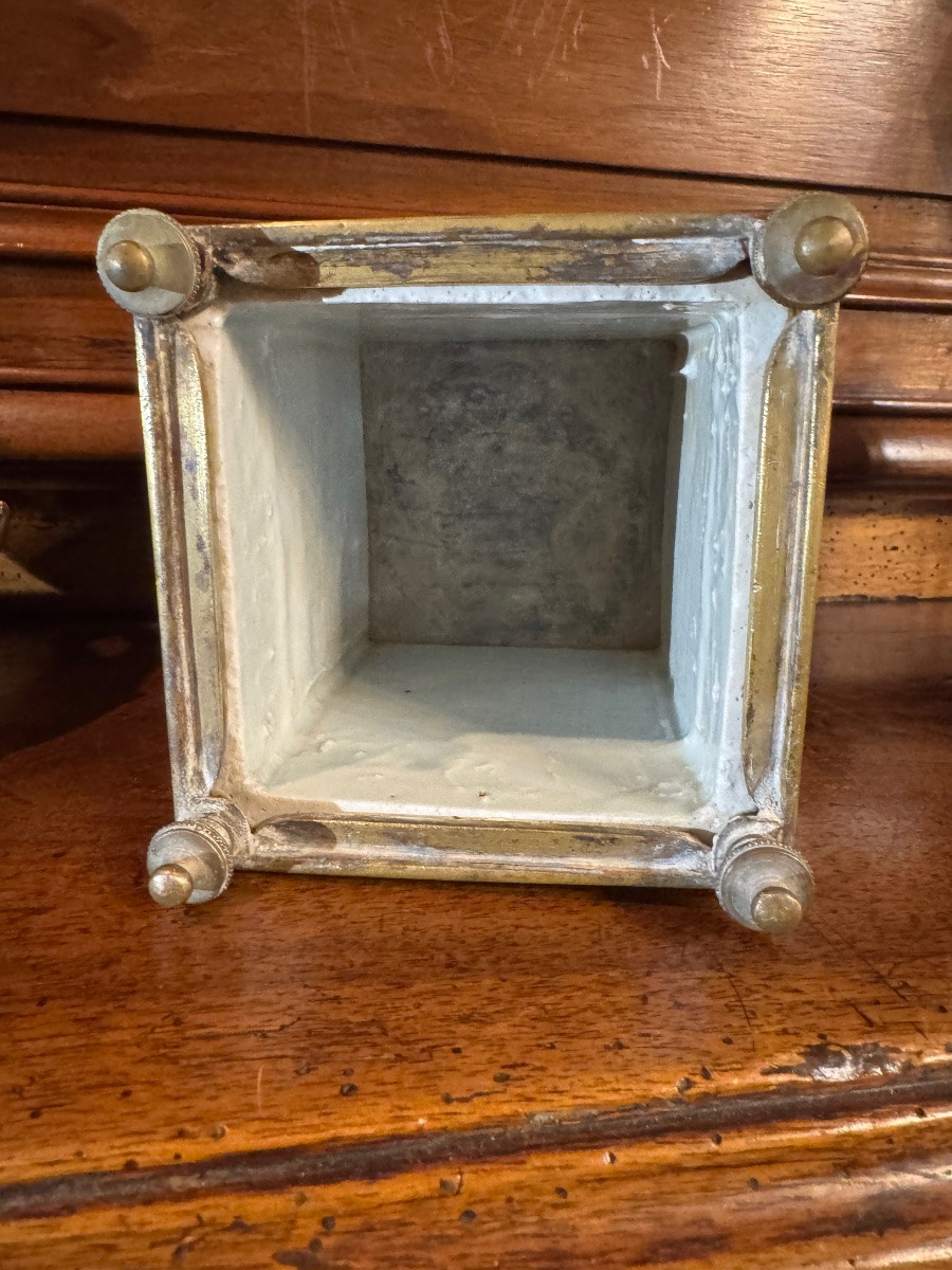 Pair Of Louis XVI Style Blue-veined Flower Boxes -photo-4