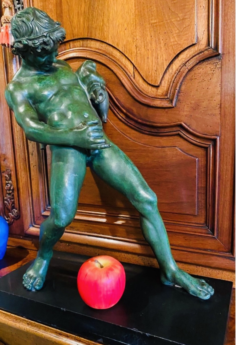 Imposant Faune à L’outre D’après Sabatino De Angelis (1838-)-photo-2