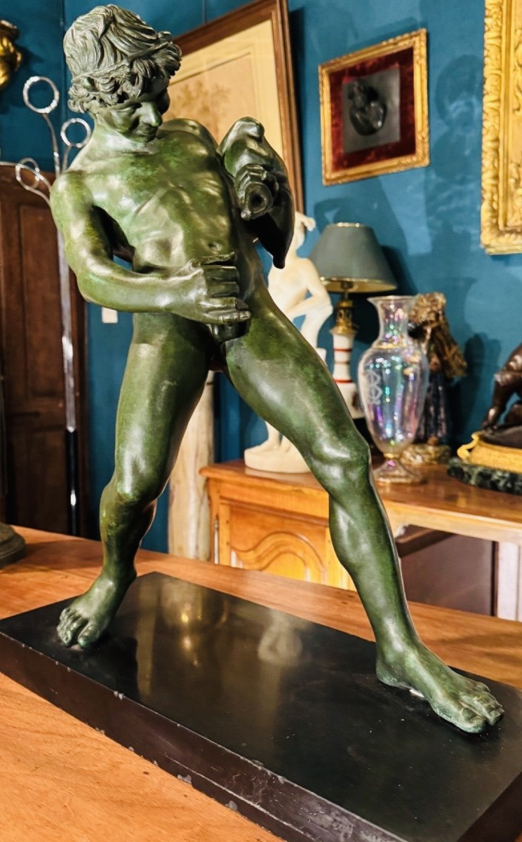 Imposant Faune à L’outre D’après Sabatino De Angelis (1838-)-photo-1