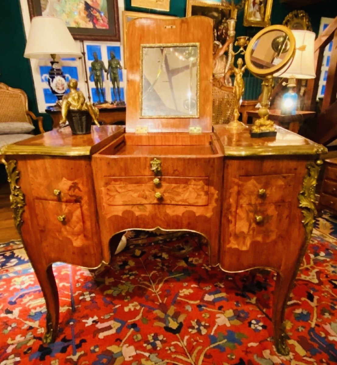 Beautiful Royal Dressing Table With Compartments, After The Model By Pierre Bernard, Cabinetmaker At The Court-photo-8