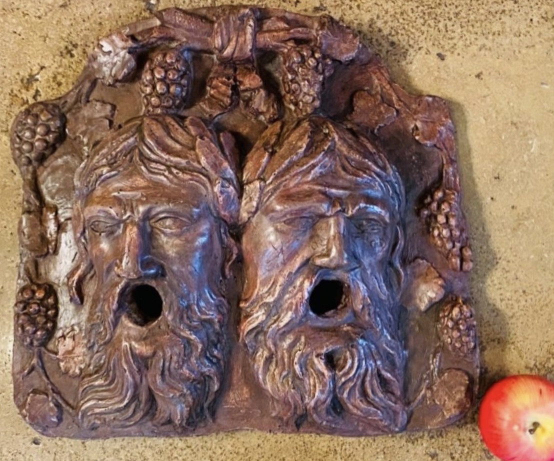 Bacchus, déversoir de fontaine, modelo,De Bacchus, Grand Plâtre Patiné Fin Du XIX Eme Siècle-photo-3