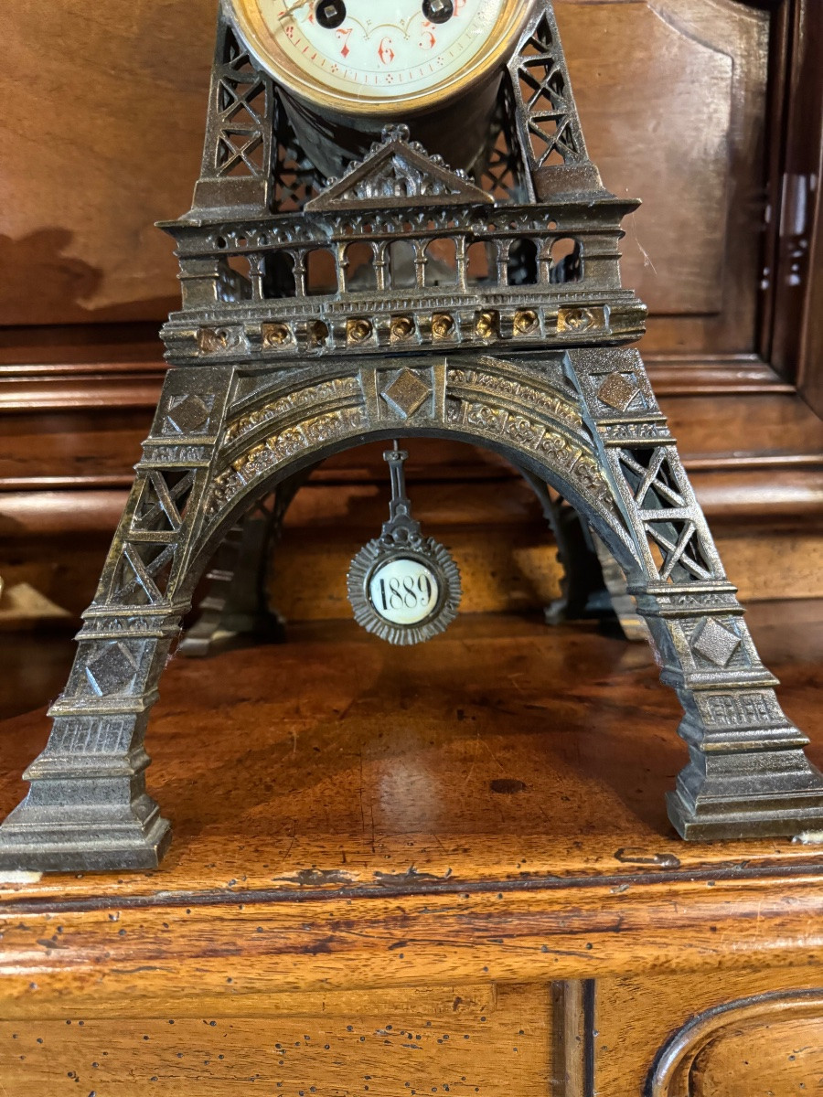 Eiffel Tower Metal Clock Circa 1900-photo-1