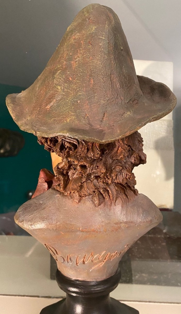 Pair Of Polychrome Terracotta Busts Of Children Signed Eugene Bourgoin-photo-7