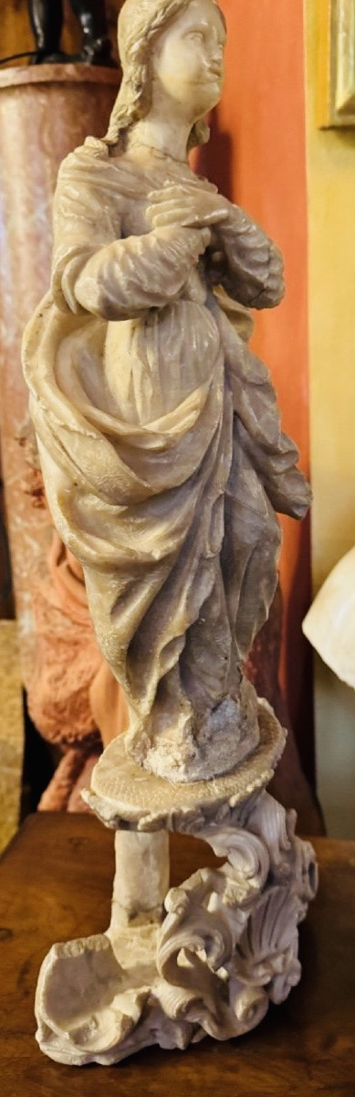 Large Sicilian Virgin Of Trapani, Late 17th Century, Early 18th Century -photo-8