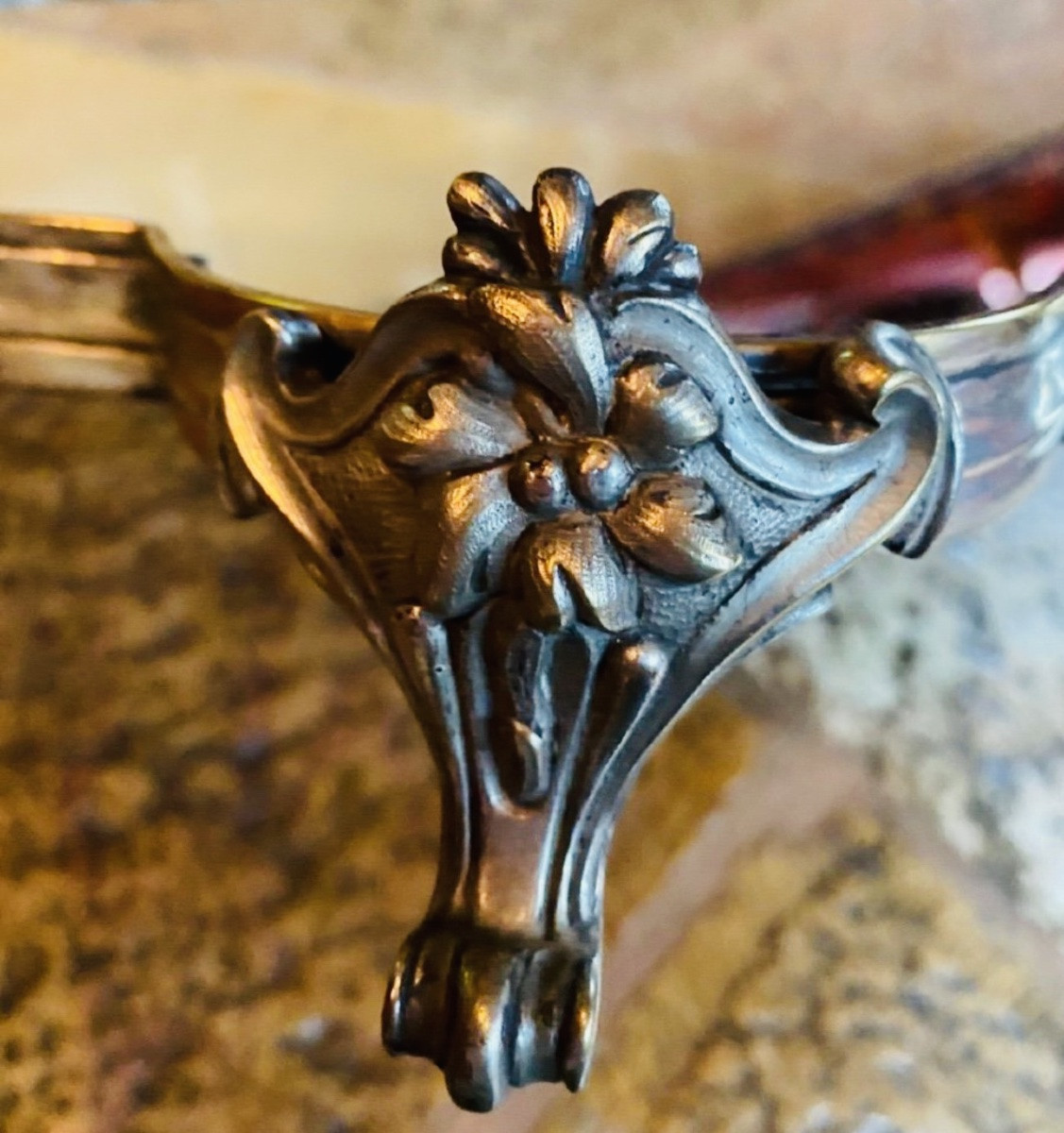 Large Louis XV Style Silvered Bronze Table Centerpiece-photo-4