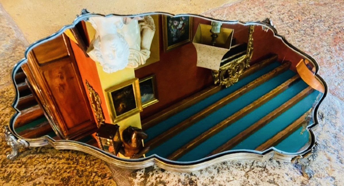 Large Louis XV Style Silvered Bronze Table Centerpiece-photo-5