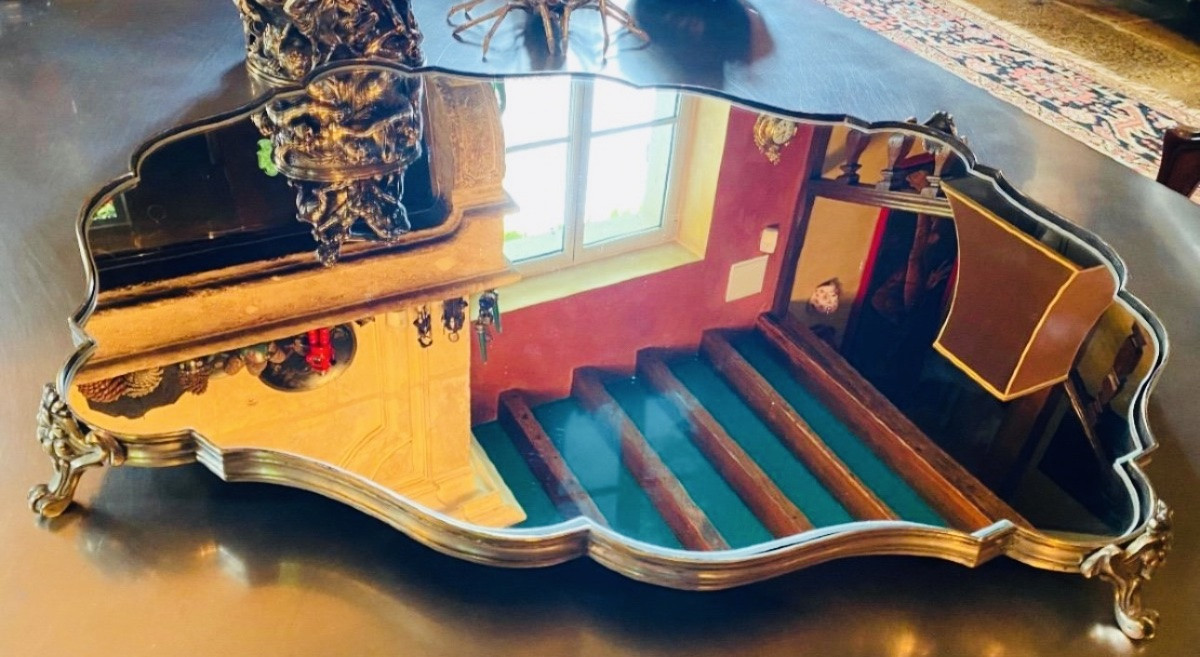 Large Louis XV Style Silvered Bronze Table Centerpiece-photo-8