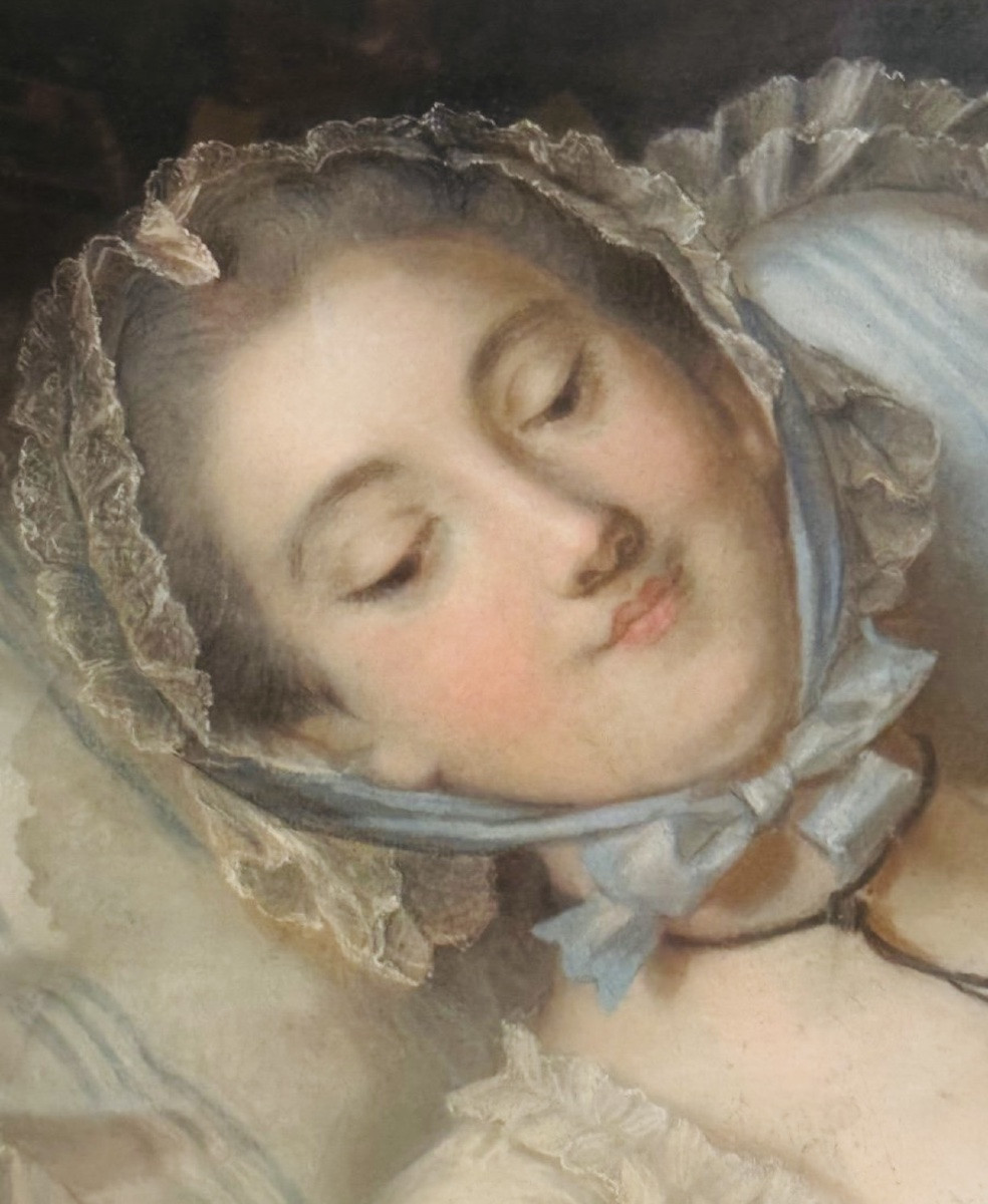 Paire De Pastels romantiques Aux Jeunes Filles De Style Louis XV-photo-6