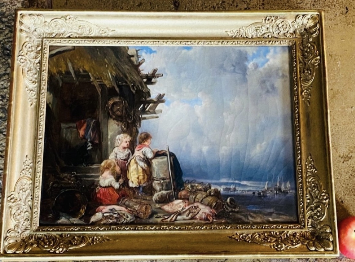 Oil On Canvas, Young Girls By The Sea, 19th Century 