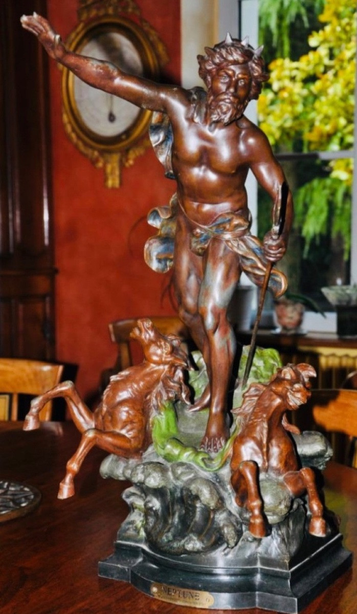 The Chariot Of Victorious Neptune, Signed By The Moreau Brothers-photo-2