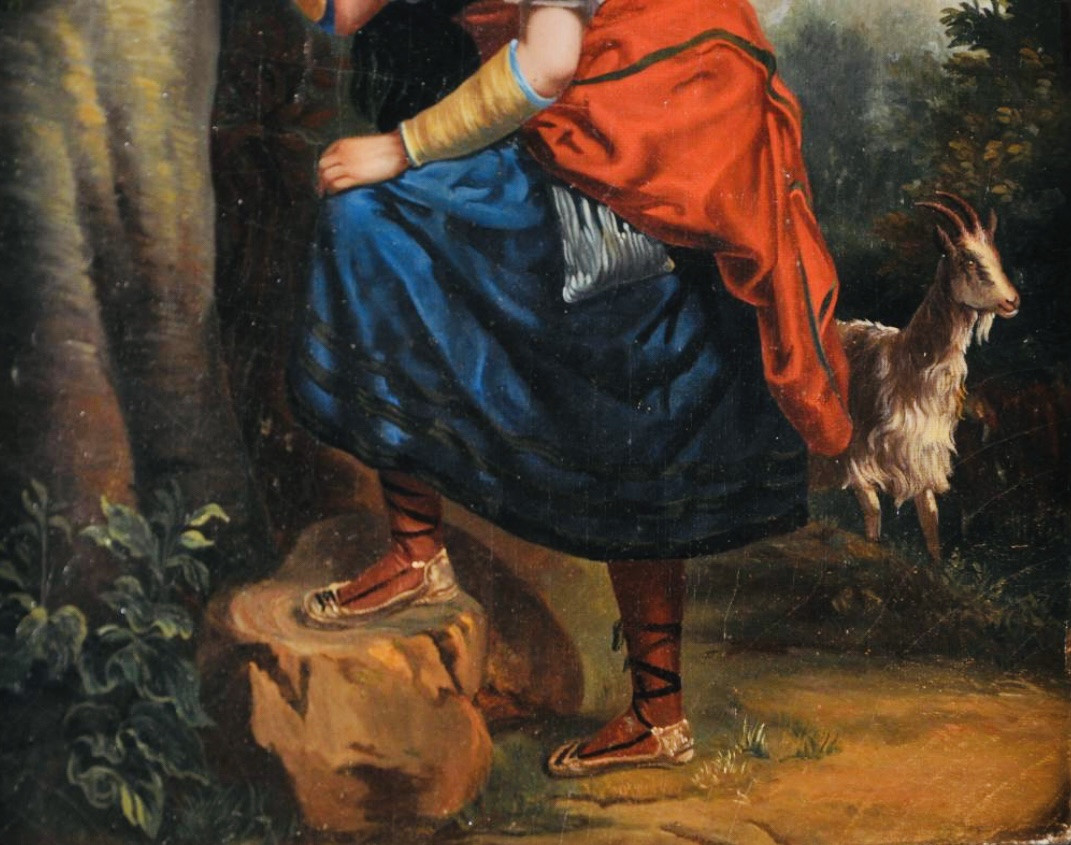 The Shepherdess In Love, 19th-century Oil On Canvas -photo-6