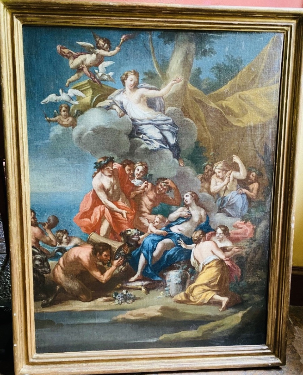 Ariane à Naxos, Grande Huile Sur Toile Attribuée à Michele Rocca (1671-1751)-photo-2