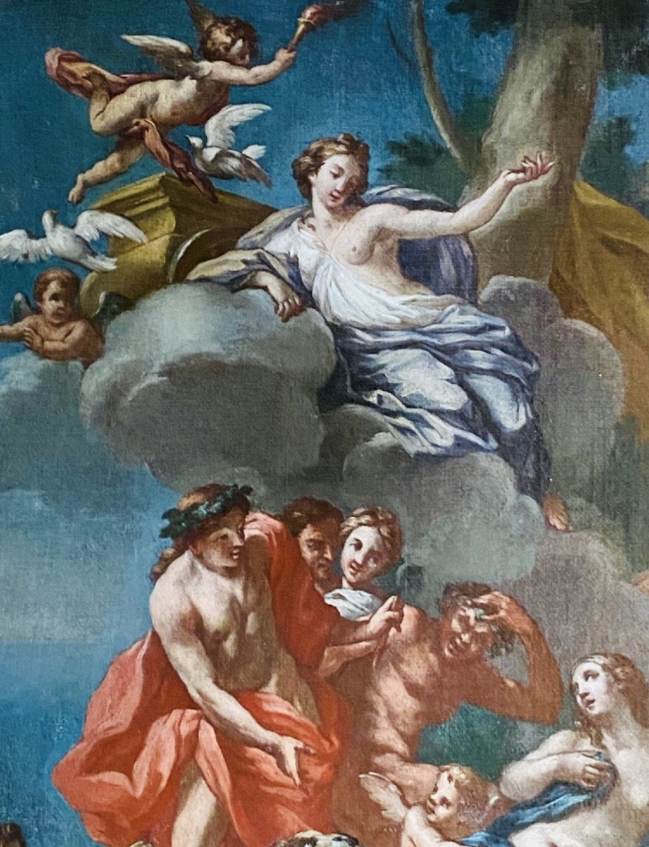 Ariane à Naxos, Grande Huile Sur Toile Attribuée à Michele Rocca (1671-1751)-photo-6
