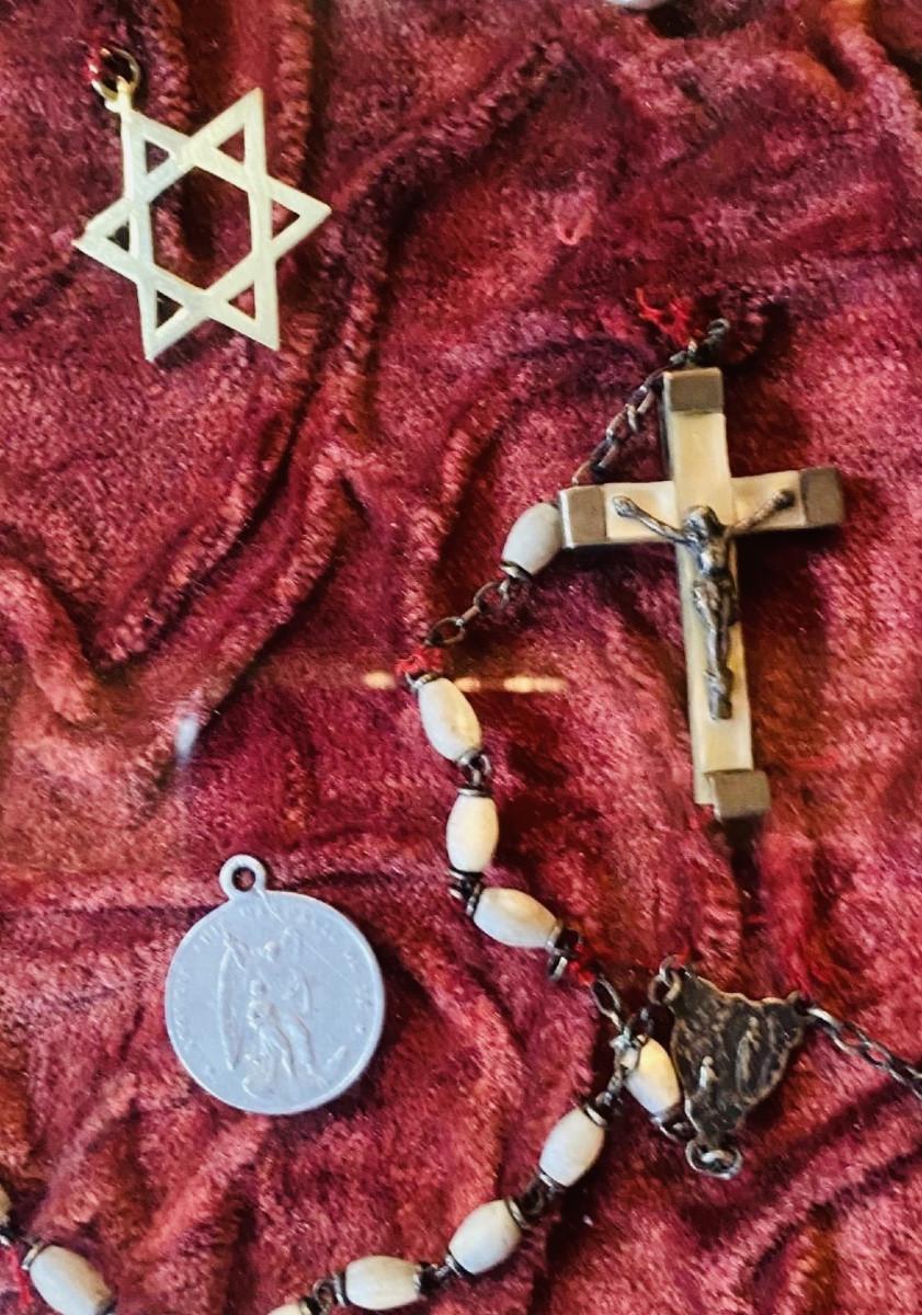 Ecumenical Silvered Bronze Frame With Relics And Ex-votos  -photo-2