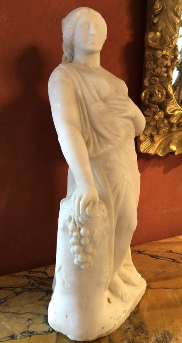 Demeter ou Cérès, Marbre Du XVIIIe Siècle : Déesse Des Moissons Et De L’agriculture-photo-3