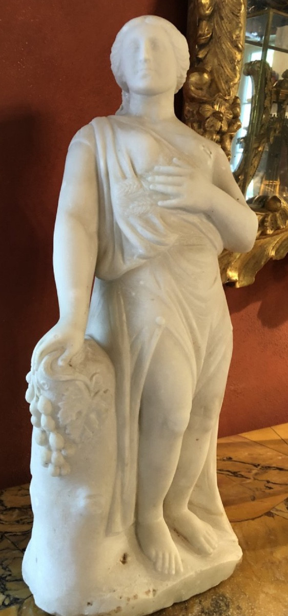 Demeter ou Cérès, Marbre Du XVIIIe Siècle : Déesse Des Moissons Et De L’agriculture