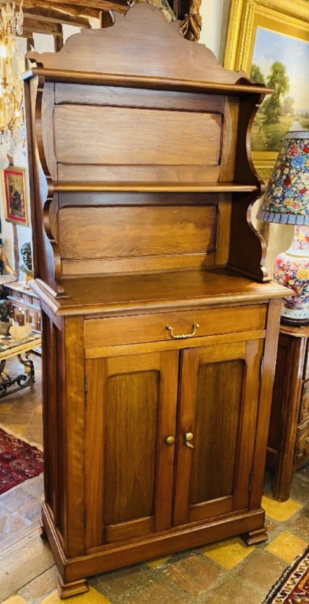 Small Two-part Buffet In Walnut, Late 19th/early 20th Century -photo-2