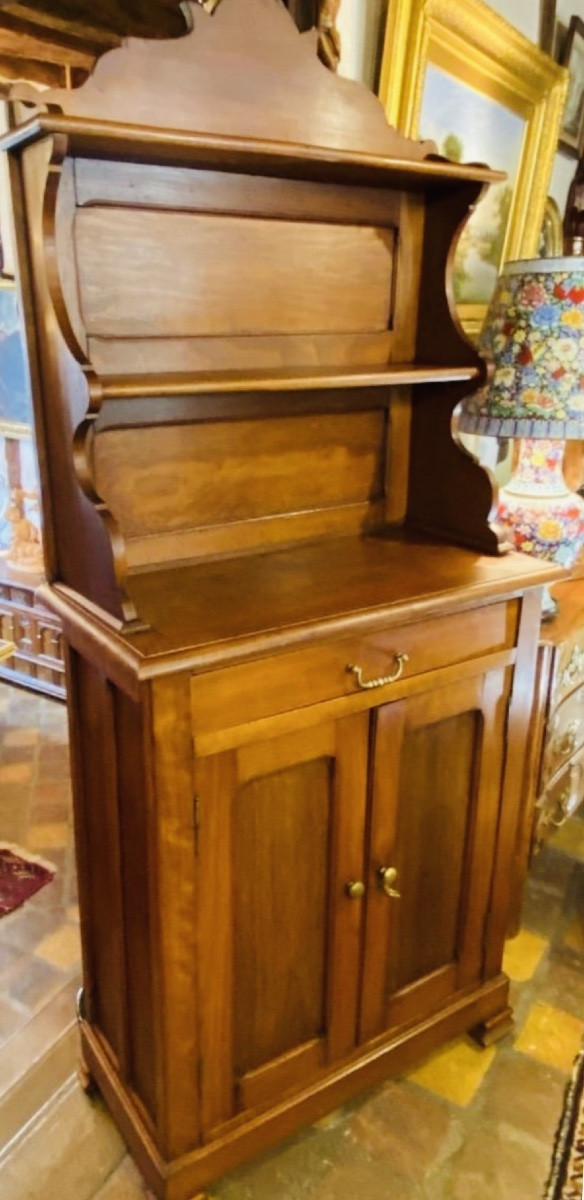 Small Two-part Buffet In Walnut, Late 19th/early 20th Century -photo-3