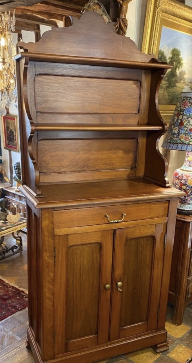 Small Two-part Buffet In Walnut, Late 19th/early 20th Century -photo-4