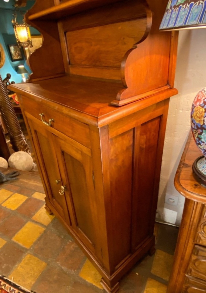 Small Two-part Buffet In Walnut, Late 19th/early 20th Century -photo-4