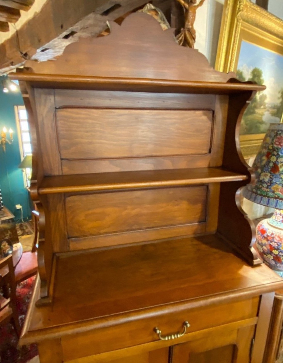 Small Two-part Buffet In Walnut, Late 19th/early 20th Century -photo-6