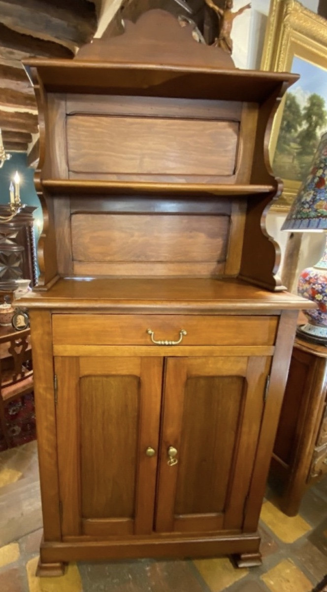 Small Two-part Buffet In Walnut, Late 19th/early 20th Century -photo-8