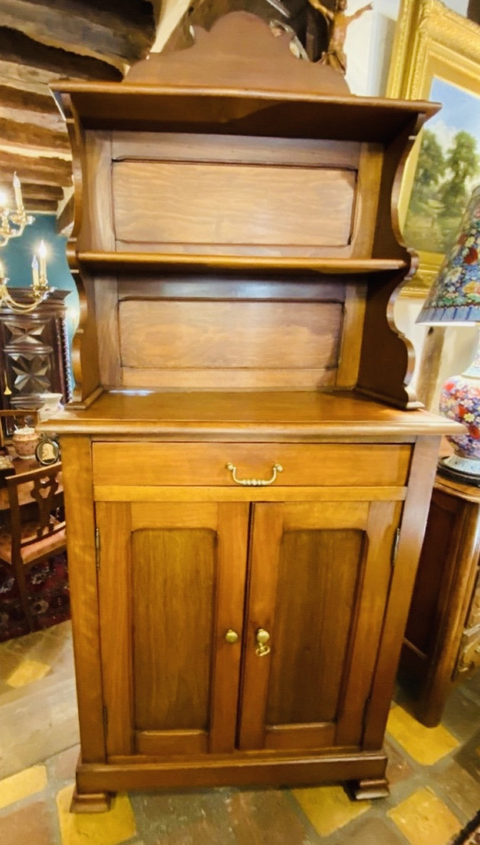 Small Two-part Buffet In Walnut, Late 19th/early 20th Century 
