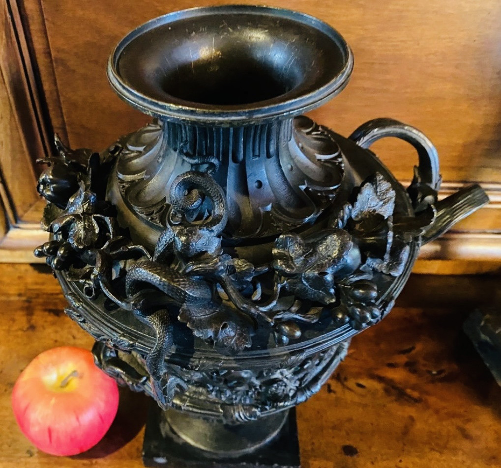 Cassolette aux putti et aux serpents, Clodion, Bronze Du XIX Eme Siècle-photo-6