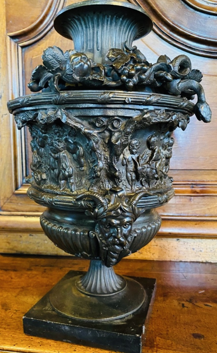 Cassolette aux putti et aux serpents, Clodion, Bronze Du XIX Eme Siècle