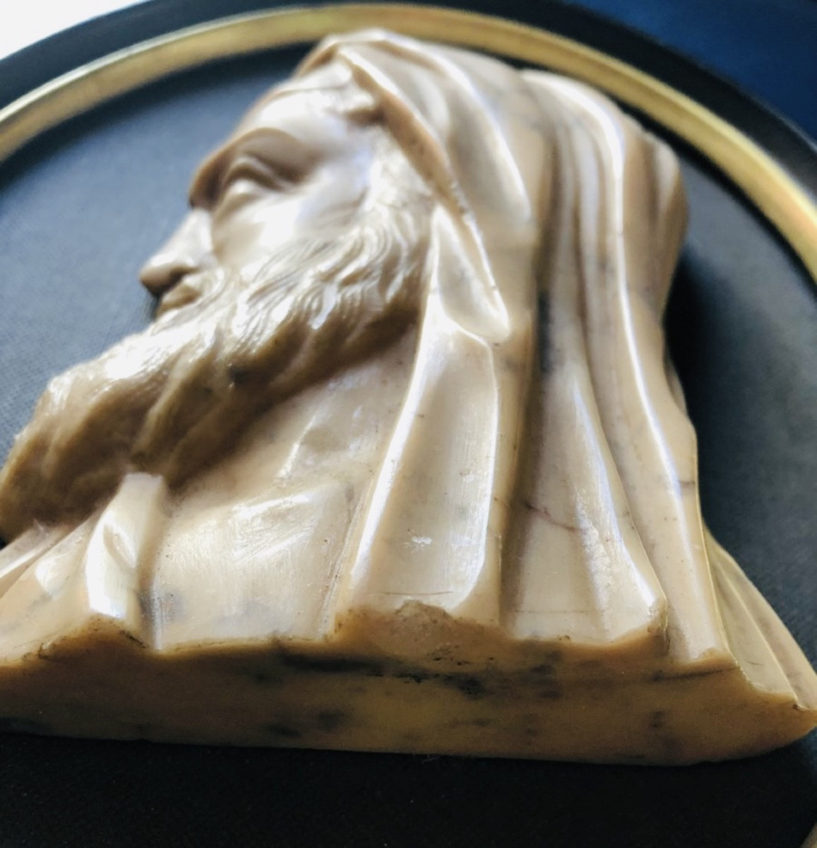 Profil D’un homme sculpté En Marbre du XIXe Siècle-photo-4