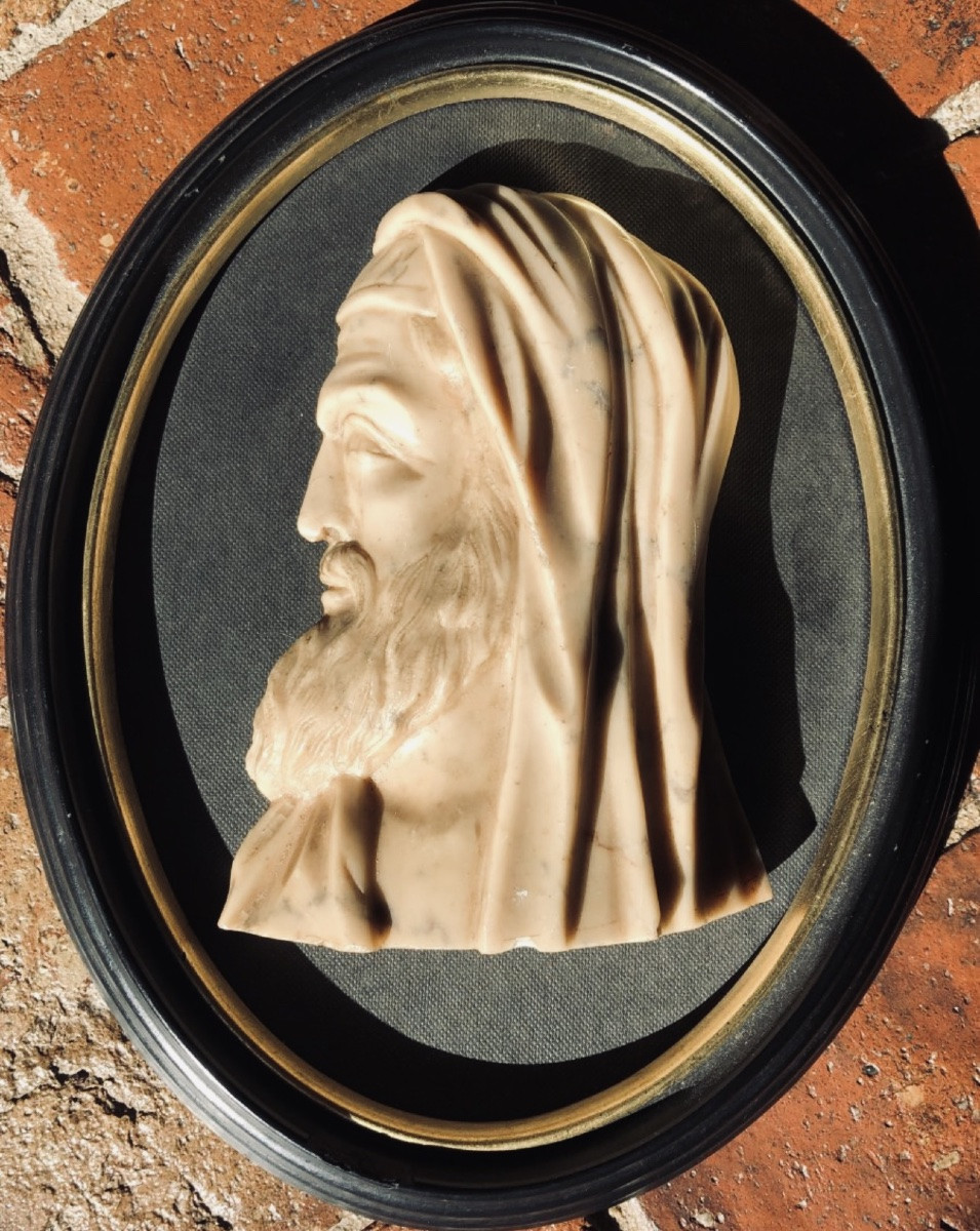 Profil D’un homme sculpté En Marbre du XIXe Siècle-photo-1