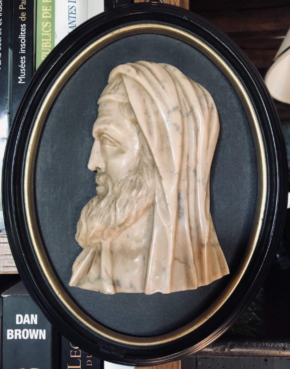 Profil D’un homme sculpté En Marbre du XIXe Siècle-photo-3