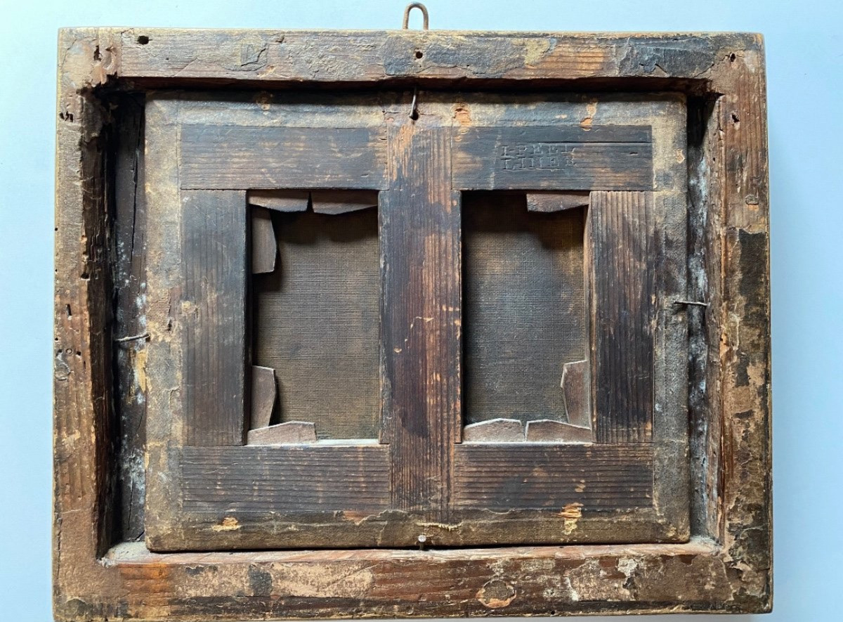 Scène de pillage et d’incendie d’une ville la nuit, huile sur toile de la fin du XVIII eme sièc-photo-4