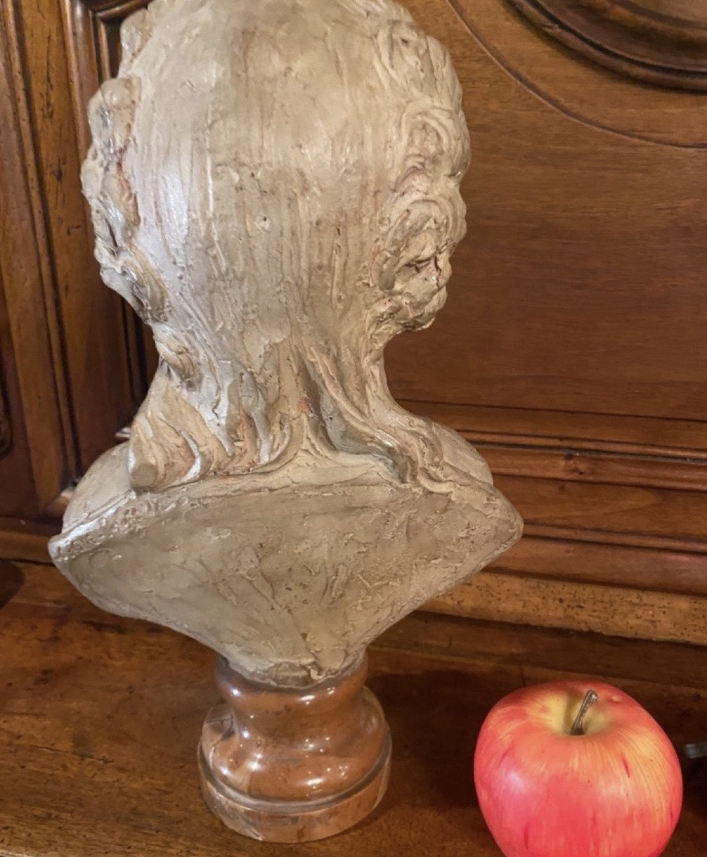 petite Fille En Terre Cuite Dans Le Goût Du XVIII Eme Siècle, attribué à Fernand Cian-photo-4
