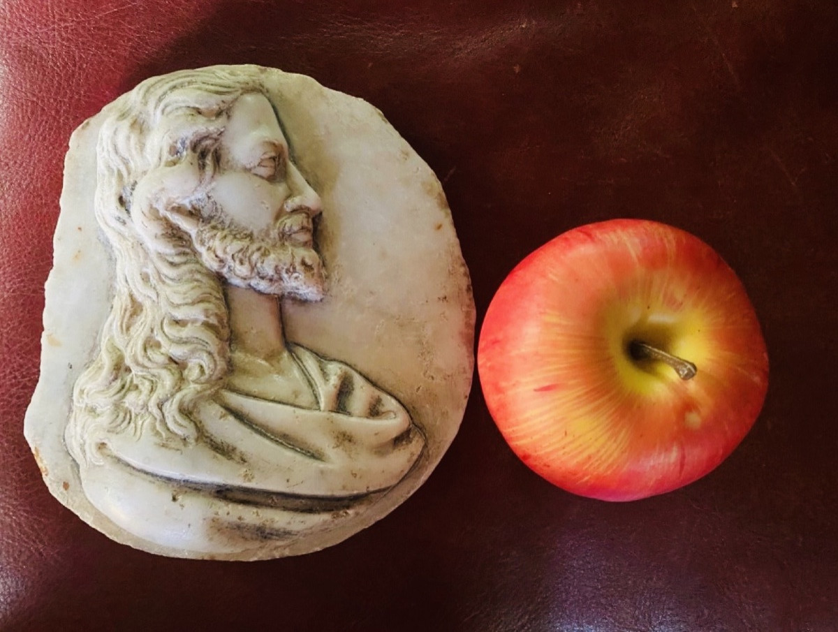 Grand camée Tondo Au Profil Du Christ En Marbre Fin Du XVII Eme Siècle Début Du XVIII Eme Siècl-photo-2
